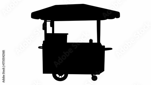 Modern food cart silhouette ready for business, offering street food and mobile vending opportunities.