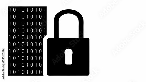 Secure your data with this modern digital lock and binary code concept, representing cybersecurity and protection