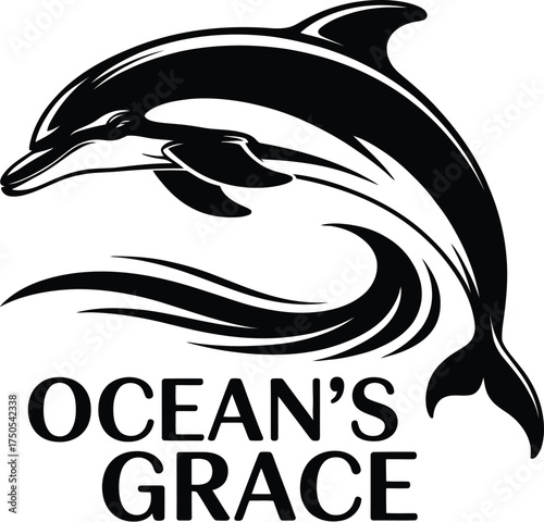 Ocean's Grace Dolphin Silhouette Vector Art