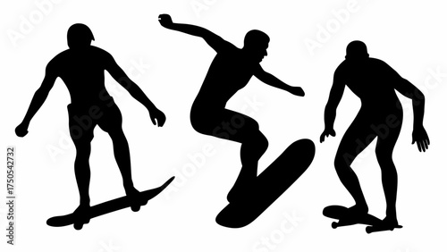 Dynamic skateboarders capture urban sport action capturing movement and extreme sports lifestyle