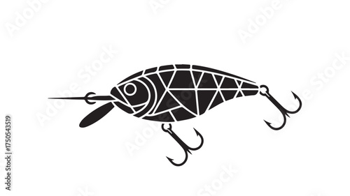 Geometric fishing lure with sharp hooks, perfect for angling and outdoor adventures, catch the big one with this modern, stylish design, ideal for fishing enthusiasts and sportsmen