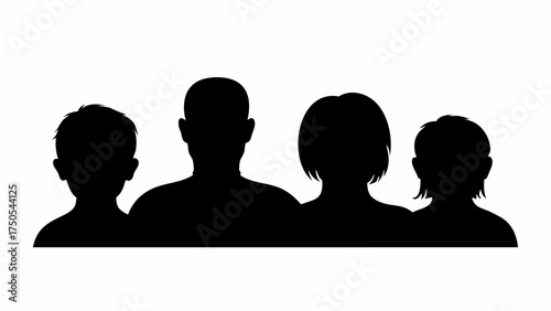 Diverse family silhouettes representing unity and togetherness for modern lifestyle and community projects