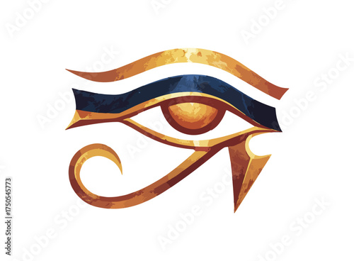 Eye of horus symbol illustration isolated on black background