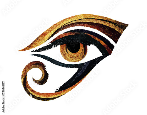 Eye of horus symbol illustration isolated on black background