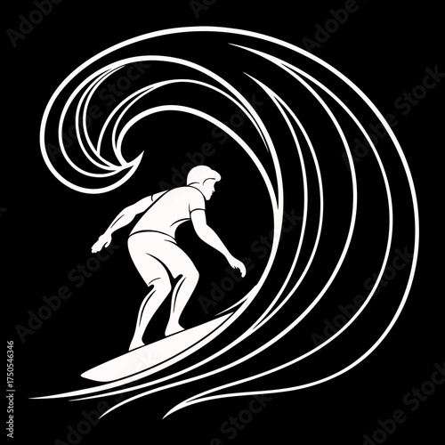 surfer silhouette vector