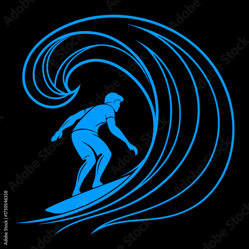 surfer silhouette vector