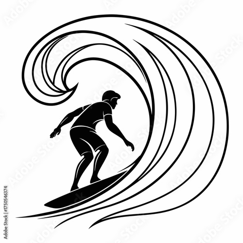 surfer silhouette vector