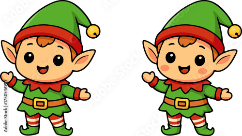 Cheerful christmas elf preparing gifts festive workshop cute cartoon art whimsical environment playful viewpoint holiday spirit
