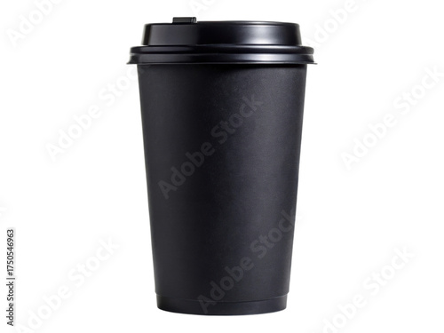 Wallpaper Mural Black paper coffee cup with lid mockup for takeaway hot drinks template front view Torontodigital.ca