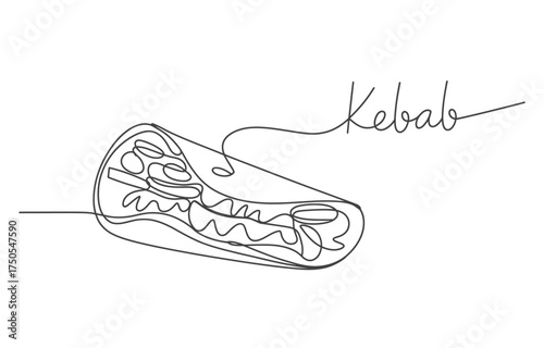 Elegant continuous line art depicting a pole vault athlete in motion vector