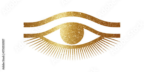 Golden eye symbol on black background decorative design