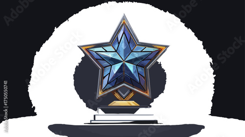 Illustration of a decorative star trophy award on a pedestal