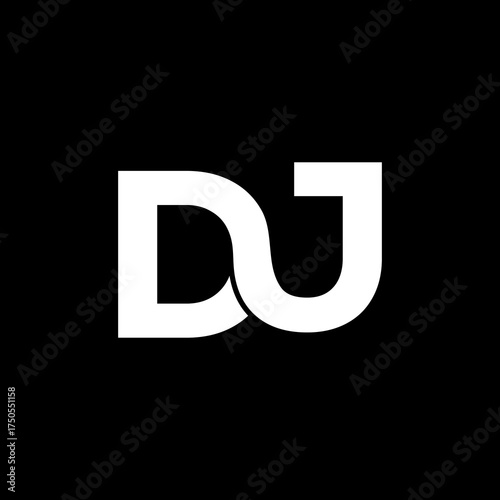 Letter DJ Logo Design isolated on black background