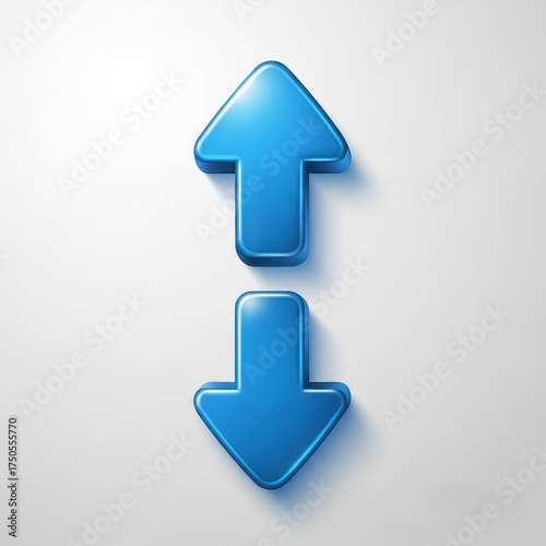 Blue arrows pointing up and down.