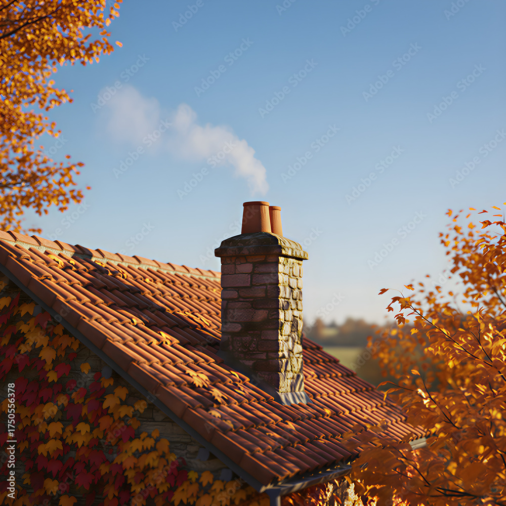 Naklejka premium chimney on roof