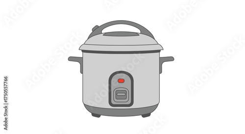 Isolated illustration of a rice cooker appliance on a white background, conveying a clean and modern aesthetic.