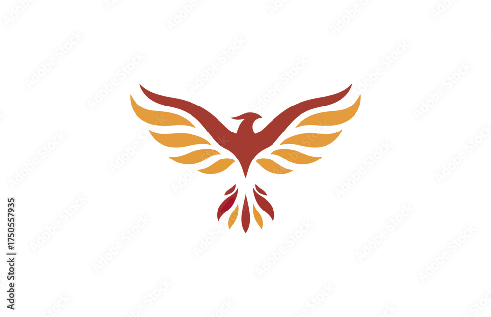 Fototapeta premium Stylized phoenix bird icon vector illustration