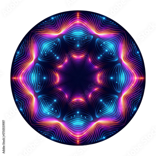Quantum Computing Kaleidoscope - Qubit Superposition Abstract Art
