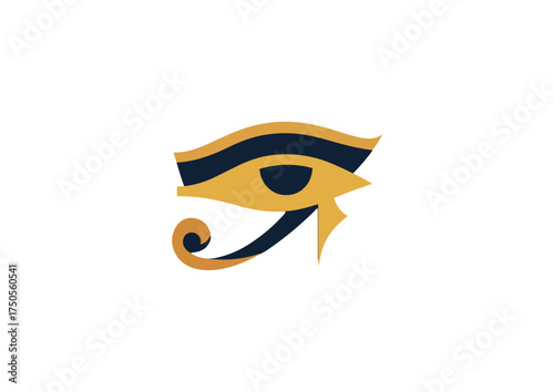Symbolic eye of horus isolated on black background vector illustration