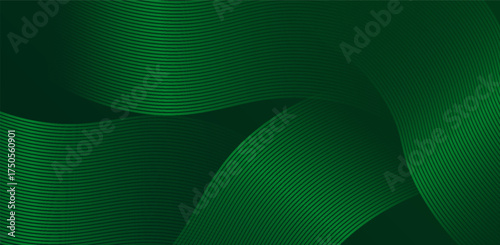 Green shape background with 3D modern wave curve abstract presentation background. Luxury paper cut background. 3D vector illustration for decoration, banners, flyers, and business cards.