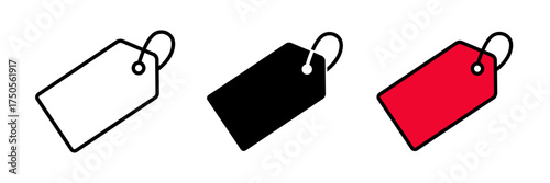 Price tag icon vector on white background stroke, filled and colored concept for web design.