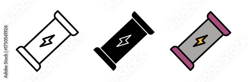Protein bar icon in stroke, filled and colored concept for web design solid vector set.