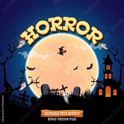 3d horror text effect halloween style