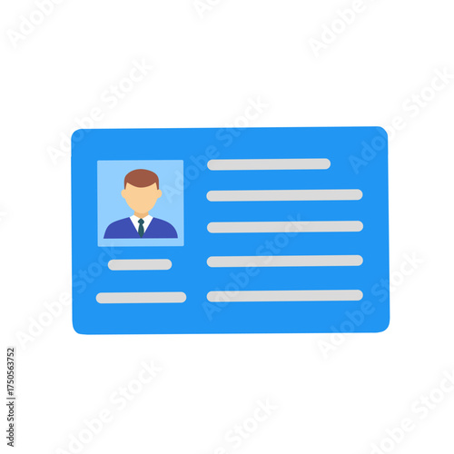 identification card with profile photo and personal information.