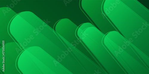 Abstract green background with diagonal lines. Dynamic shapes composition. Eps10