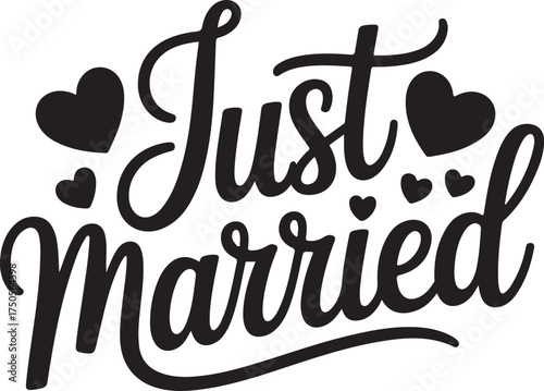 Celebrate love with this elegant just married design