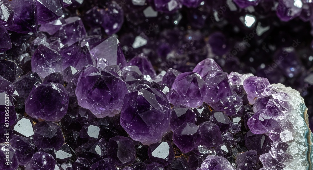 Fototapeta premium Captivating deep purple amethyst crystal formation showcases natural elegance and vibrant mineral beauty, perfect for geology or luxury themes ,elegant ,deep purple ,stunning