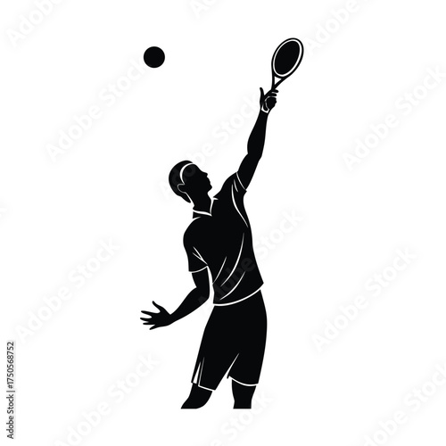 Tennis Player Serving Silhouette serve ball