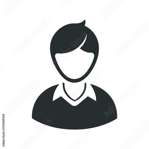 Person Icon Silhouette minimalist hair