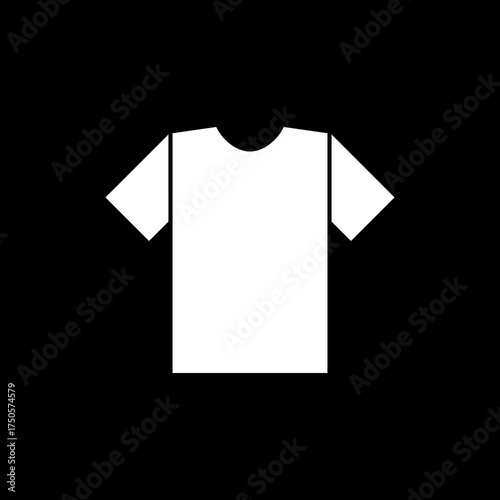 Blank t shirt icon isolated on black background