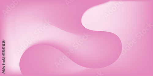 Abstract pink gradient background with smooth flowing curves and soft shadows. Modern minimalist design ideal for beauty, fashion, or romantic themes in digital projects.