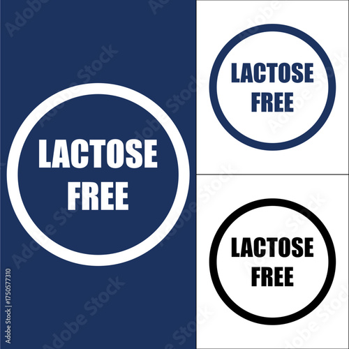 Lactose free label set for food packaging and products Vector