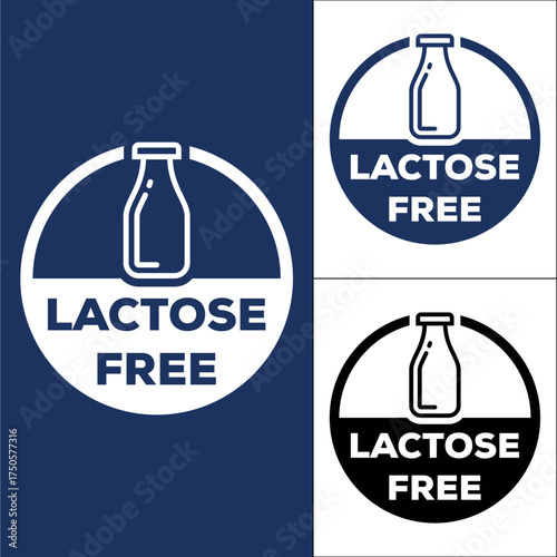 Lactose free product label for food and dairy items Vector