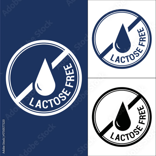 Lactose free symbol indicating dairy product absence Vector
