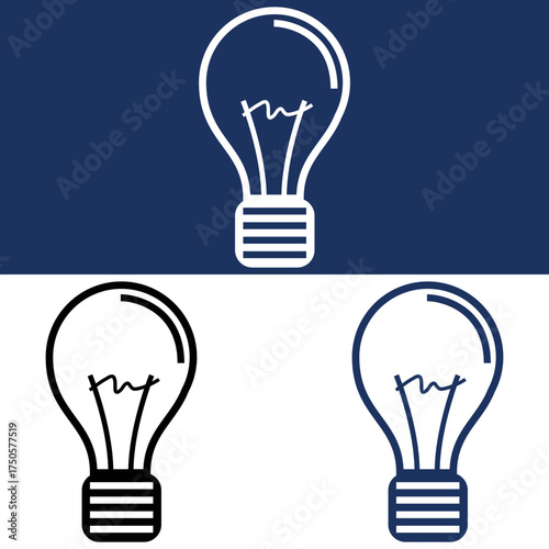 Three lightbulbs representing ideas and innovation vector