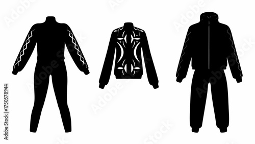 Sleek athletic wear collection featuring modern tracksuits and stylish sports jackets for fitness enthusiasts