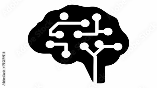 Futuristic brain circuit, modern tech design for AI concepts, neural networks and innovation technology uses
