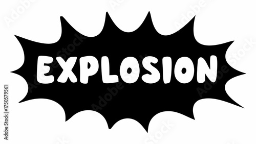 Explosion comic speech bubble for impactful announcement, bold design element with dynamic flair and energy