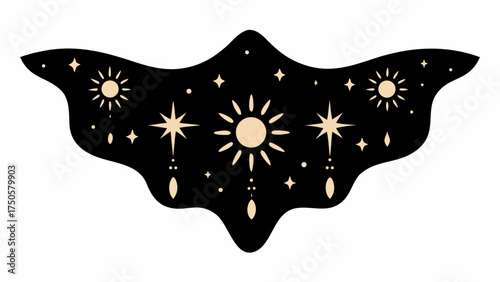 Celestial elegance with stars and suns design, a cosmic pattern for modern decor and dreamy backgrounds