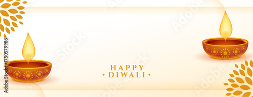 indian festival happy diwali greeting banner design