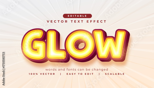 editable glow text effect style template design