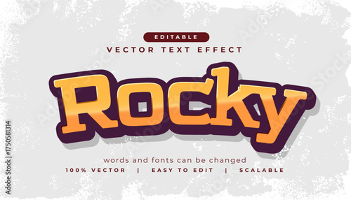 3d rocky text effect style