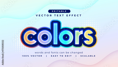 modern color editable text style effect