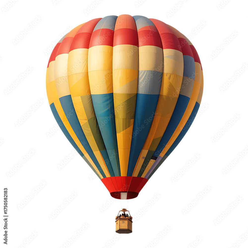 Obraz premium Colorful hot air balloon isolated on transparent background