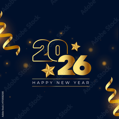 happy new year 2026 holiday background with confetti
