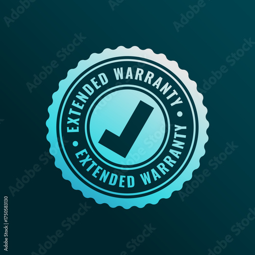 extended warranty service stamp with tick mark design